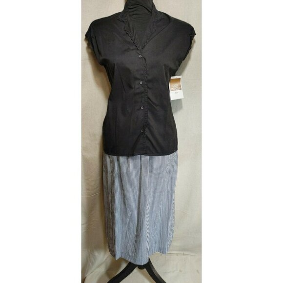 Vintage Jack Winter Womens White Gingham 3 Piece Blazer Top Skirt Suit Size 8 - Picture 2 of 12